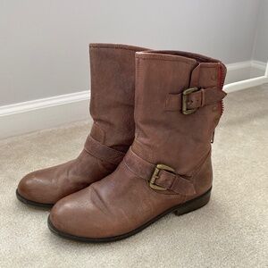 Steve Madden Brown Leather Boots Size 8